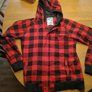 Neff custom goods plaid hooded sweatshirt jacket
